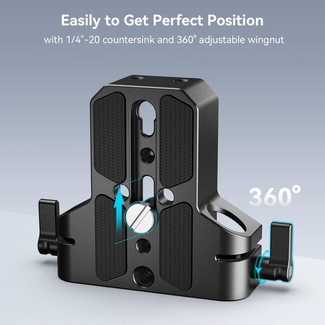 Alt view image 6 of 7 - Camera Baseplate with 15mm LWS Rod Rail Clamp | for Sony A6500/ A6600/ A6300 /A7SIII /A7III, for Canon R5/R6