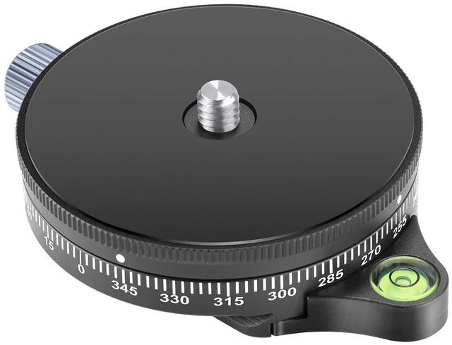Main image of Camera Panoramic Panning Base with Style Plate | 3/8 inch Screw, Aluminum Alloy Panorama Ball Tripod Head with Bubble Level, for Tripod Monopod DSLR Cameras, Max Load 22 LB