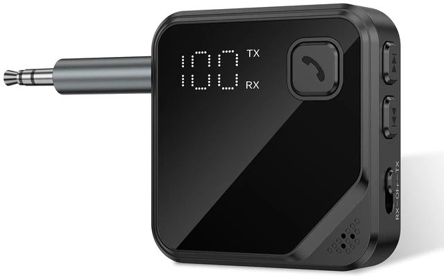 Main image of Upgrade Bluetooth 5.4 Car Adapter with 16-Hour Battery, 2-in-1 Hi-Fi Stereo Wireless Transmitter/Receiver for Car, Home Stereo, Headphones, Hands-Free Calling