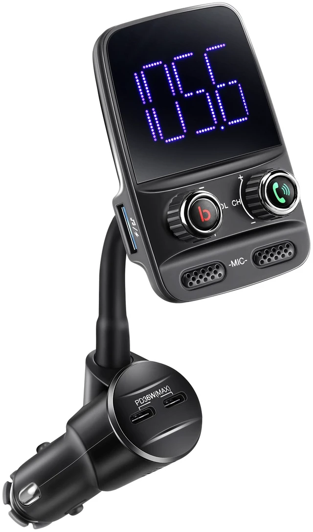 Main image of Upgraded Bluetooth 5.4 FM Transmitter for Car, PD 30W Fast Charging | Bluetooth Car Adapter, Wireless FM Transmitter Radio Adapter with Bass EQ,LED Display, Hands-Free Calling,Dual USB-C & USB-A