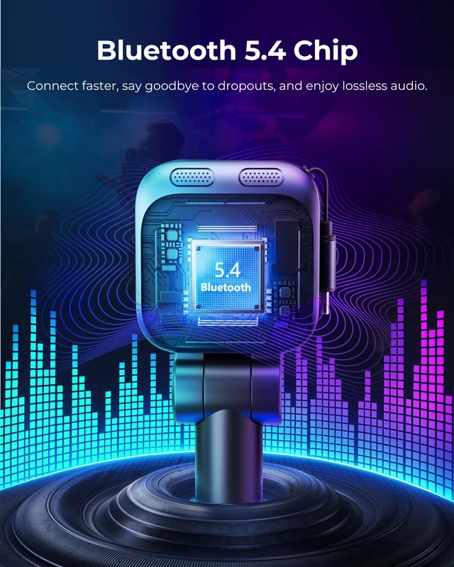 Alt view image 6 of 7 - 72W Bluetooth 5.4 FM Transmitter Car Adapter | with Extendable Charging Cable USB C Car Cigarette Lighter, Bass & Hands-Free, 180° Rotatable for iPhone 17/16/15