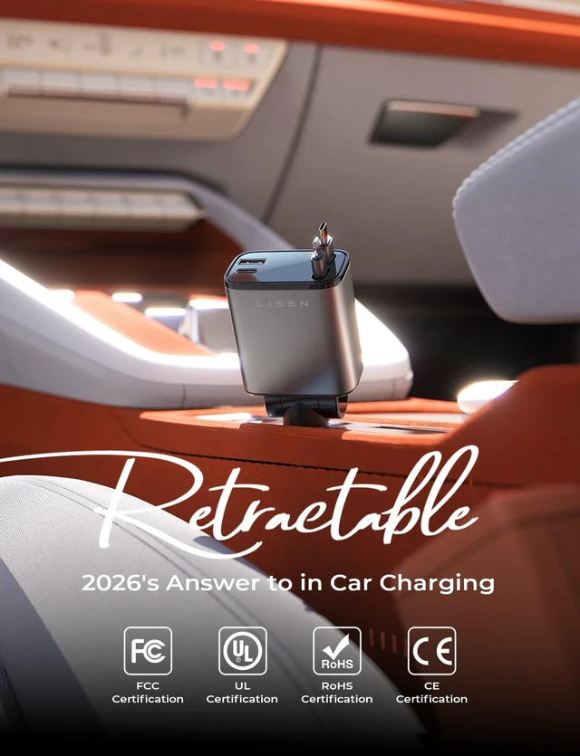 Alt view image 2 of 7 - Retractable Car Charger, 84W Car Charger USB C Fast Charge, 4 in 1 | Cigarette Lighter Adapter, Car Accessories, Gifts for Men Women Dad Mom, for iPhone Duo, iPhone 18 Pro Max 17 16 15 14 13 12