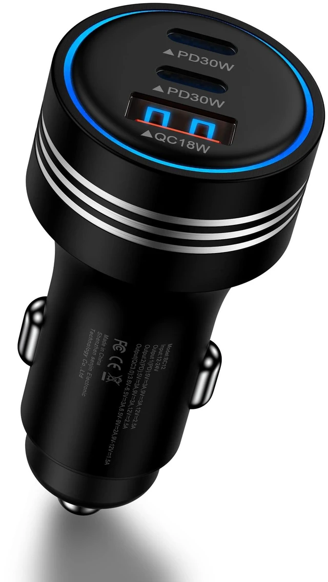 Main image of iPhone 18 Pro Car Charger Fast Charging, 78W 3-Port Super Fast Car Charger | USB A & USB C Car Power Cigarette Lighter Adapter for iPhone 18 Pro Max/17/17e/Air/17 Pro/16/16e/15/14/13/12, iPad, Samsung