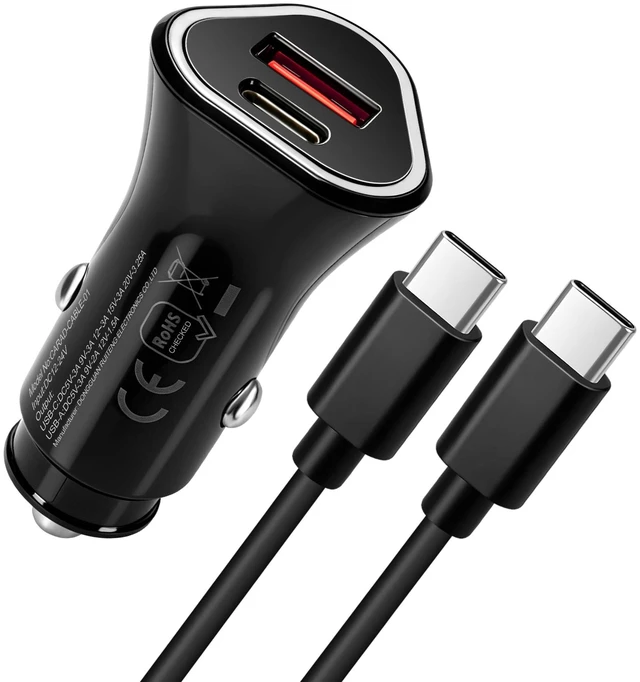 Main image of 65W USB C Car Charger, 2-Port Super Fast Charging Cigarette Lighter Adapter | PD 65W Type-C & QC 18W Type-A Car Charger with 3ft 60W Cable for iPhone 18 17 16 15 14 13,iPad, Samsung Galaxy S26 25 S24