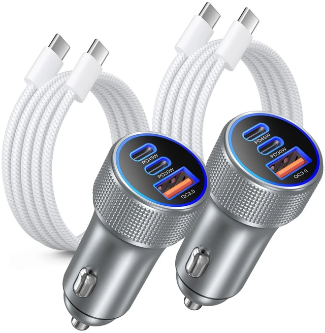 Main image of 93W 3 in 1 USB C Super Fast Car Charger, 45W Type C Cigarette Lighter Adapter with 6ft USB-C Cable for Galaxy S26 Ultra S25 FE S24 S22 iPhone 18 17 16 15 Pro Max