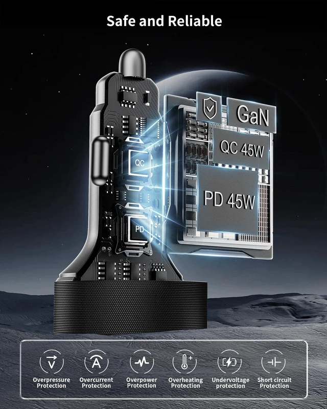 Alt view image 6 of 7 - 4-Port Super Fast USB C Car Charger for iPhone 18 Pro Max 17 16 Pro Duo | Type C Cigarette Lighter USB Charger Car Phone Adapter Accessories for Galaxy S26 S25 S24, Android, with 240W 3FT USB C Cable