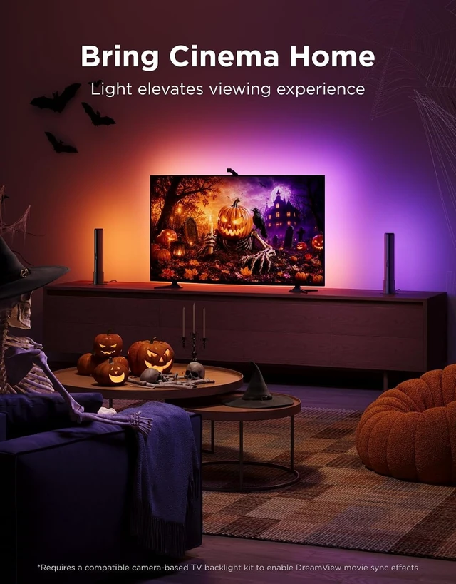 Alt view image 3 of 7 - Smart Light Bar, RGBICWW TV Lights for Living Room, Gaming, Black | Compatible with SmartThings, Matter, Alexa, LED Light Bar with Scene and Music Modes for Living Room, Gaming, PC, App Control