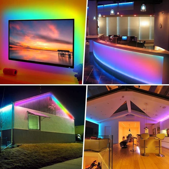 Alt view image 7 of 7 - WS2812B LED Strip SMD 5050 Individual Addressable 144Pixels/m 144Pixels WS2812b IC RGB Strip Full Color LED Strip Non-Waterproof DC5V (3.2FT 144led IP30, White PCB)