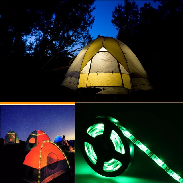 Alt view image 5 of 7 - 1M/3.3FT Battery Powered LED Strip Lights, Flexible Color Changing RGB LED Light Strip, TV Backlight Background Lighting