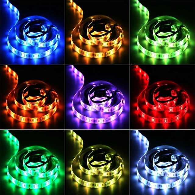 Alt view image 7 of 7 - 1M/3.3FT Battery Powered LED Strip Lights, Flexible Color Changing RGB LED Light Strip, TV Backlight Background Lighting