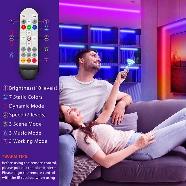 Alt view image 4 of 7 - 8 PCS RGB Under Cabinet Lighting Kit, 12v Motion Sensor LED Light Strip with Remote, ETL Listed Power Adapter, Music Sync Color Changing Led Lights for Shelves, Cabinet, Counter, Bookcase, 13ft