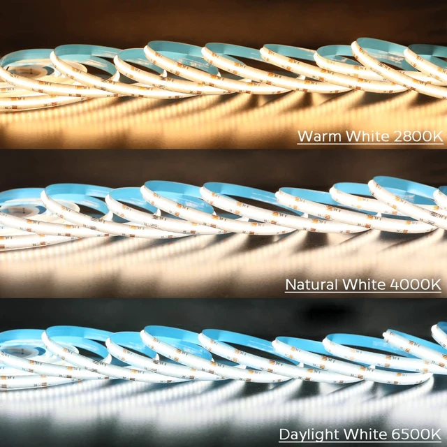 Alt view image 6 of 7 - 24VDC Color Changing RGBCCT Dotless COB LED Strip Lights, High Density RGBCW 4200 LEDs Warm White to Daylight RGBWW Dimmable LED Light Strips(Non-Waterproof IP20), FCOB-24V-RGBCCT