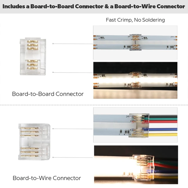 Alt view image 3 of 7 - 24VDC Color Changing RGBCCT Dotless COB LED Strip Lights, High Density RGBCW 4200 LEDs Warm White to Daylight RGBWW Dimmable LED Light Strips(Non-Waterproof IP20), FCOB-24V-RGBCCT