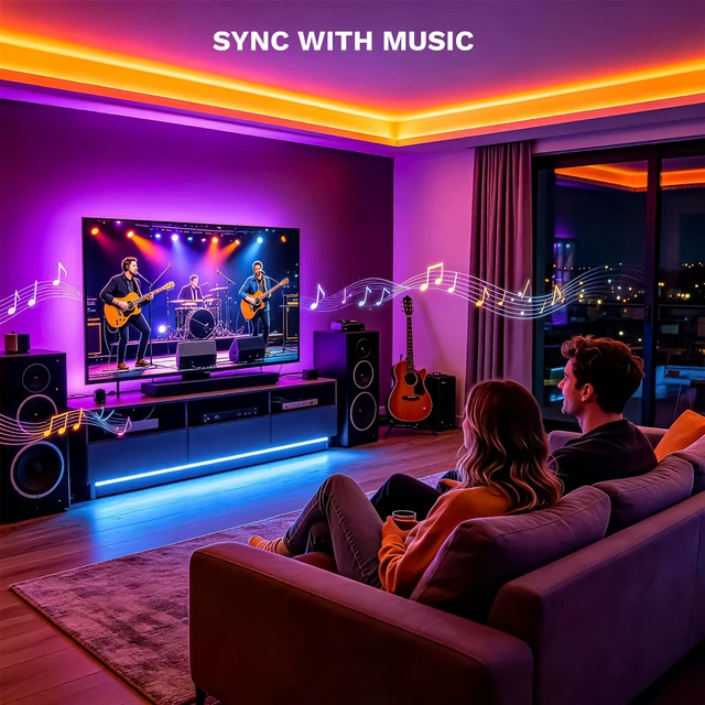 Alt view image 2 of 7 - RGB COB LED Strip Light 32.8ft/10m,Color Changing Dimmable Super Bright Strip Light 24V,Work with Alexa/Google Assistant/Tuya Multicolor Flexible Tape Light,for TV,Bedroom,Party DIY Decoration
