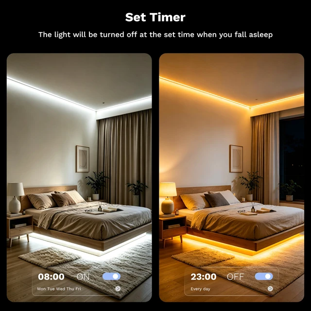 Alt view image 6 of 7 - RGB COB LED Strip Light 32.8ft/10m,Color Changing Dimmable Super Bright Strip Light 24V,Work with Alexa/Google Assistant/Tuya Multicolor Flexible Tape Light,for TV,Bedroom,Party DIY Decoration