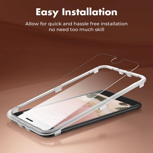 Alt view image 2 of 7 - 2-Pack Screen Protector for iPhone SE 2022/SE 2020, iPhone 8/7 | Shatterproof Tempered Glass, Easy Installation, 9H Hardness, 99.99% HD Clear, Bubble-Free, Anti-Fingerprint, Case Friendly