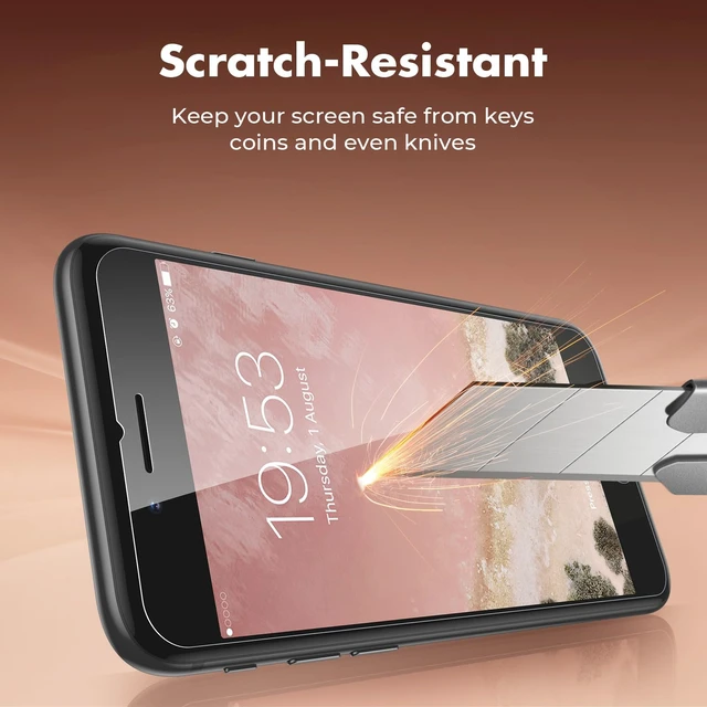 Alt view image 4 of 7 - 2-Pack Screen Protector for iPhone SE 2022/SE 2020, iPhone 8/7 | Shatterproof Tempered Glass, Easy Installation, 9H Hardness, 99.99% HD Clear, Bubble-Free, Anti-Fingerprint, Case Friendly