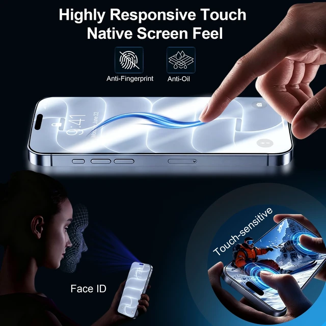 Alt view image 6 of 7 - for iPhone 18 Pro Screen Protector, 9H+ Tempered Glass, 3+3 Pack | with Camera Lens Protector, Auto-Align Bubble Free Installation, Military Grade Shatterproof, HD Clear, Case Friendly