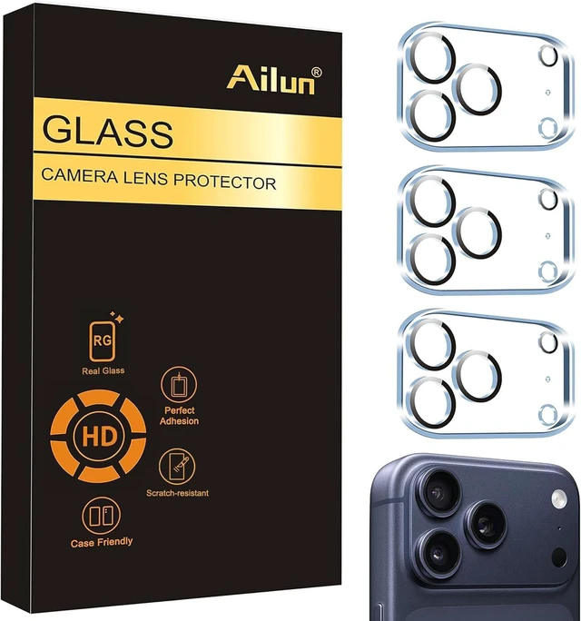 Main image of 3 Pack Camera Lens Protector for iPhone 17 Pro Max, Tempered Glass | Tempered Glass, Ultra HD, Anti-Scratch, Case Friendly