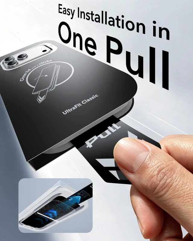 Alt view image 3 of 7 - 3 Pack for iPhone 18 Pro/17 Pro Screen Protector, Classic | Easy One-Pull Installation, 2X Impact Absorption, 9H Tempered Glass, Full-Coverage Protection, UltraFit Tray, Bubble-Free