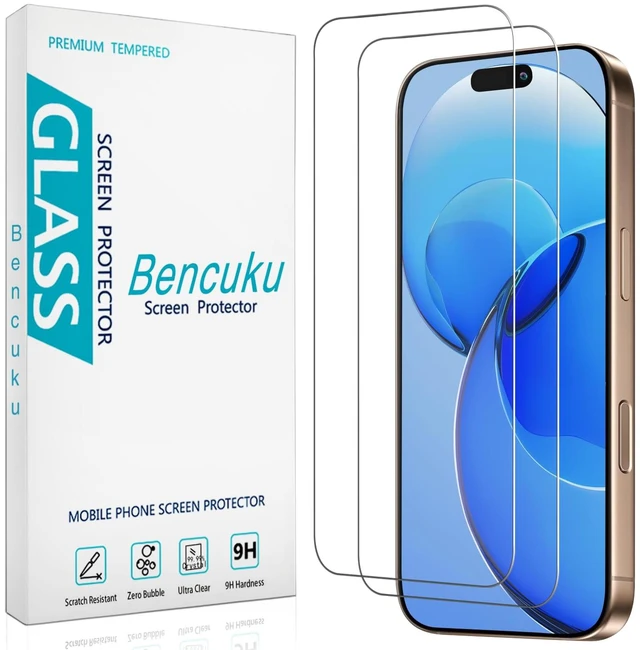 Main image of 2 Pack Screen Protector for iPhone 16 Pro Max Tempered Glass | Full Coverage, Anti Scratch, Bubble Free