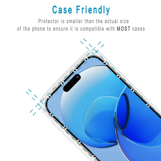 Alt view image 6 of 7 - 2 Pack Screen Protector for iPhone 16 Pro Max Tempered Glass | Full Coverage, Anti Scratch, Bubble Free