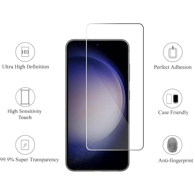 Alt view image 2 of 6 - Screen Protector + Camera Lens Protector for Galaxy S23 FE, 3+3 Pack | 6.4 Inch, Tempered Glass, Fingerprint Unlock, 0.25mm, Ultra Clear, Anti-Scratch, Case Friendly