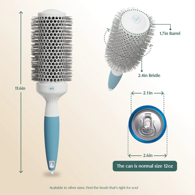 Alt view image 2 of 7 - Medium Round Brushing Brush - Ceramic Hair Brush for a Smooth Salon Style Look - Professional Brushing Brush Ideal for All Hair Types - 43 mm