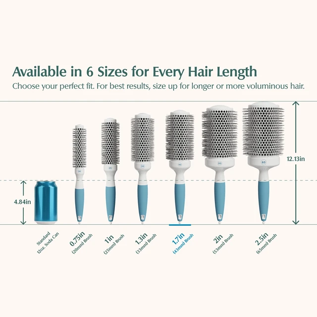 Alt view image 3 of 7 - Medium Round Brushing Brush - Ceramic Hair Brush for a Smooth Salon Style Look - Professional Brushing Brush Ideal for All Hair Types - 43 mm