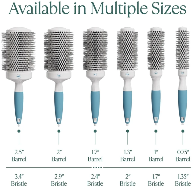 Alt view image 7 of 7 - Medium Round Brushing Brush - Ceramic Hair Brush for a Smooth Salon Style Look - Professional Brushing Brush Ideal for All Hair Types - 43 mm