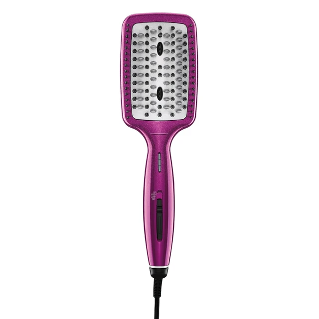 Alt view image 2 of 4 - Diamond-Infused Ceramic Smoothing Hot Brush/Straightening Brush, Pink, 400 Degree High-Heat with 3 Settings