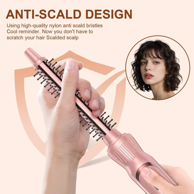 Alt view image 2 of 6 - Curling Brush, 1/2 inch Heated Round Brush | Thermal brush without hair dryer curling iron and wand styling tool