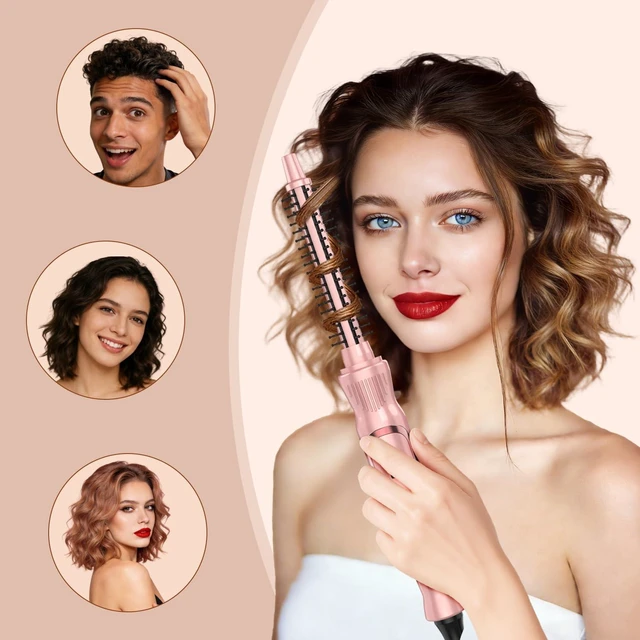 Alt view image 3 of 6 - Curling Brush, 1/2 inch Heated Round Brush | Thermal brush without hair dryer curling iron and wand styling tool