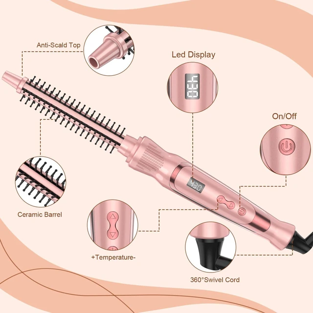 Alt view image 6 of 6 - Curling Brush, 1/2 inch Heated Round Brush | Thermal brush without hair dryer curling iron and wand styling tool