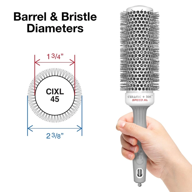 Alt view image 2 of 7 - Ceramic + Ion Speed XL - Extra-Long Round Thermal Hair Brush - Not Electrical - Professional Blowout Brush for Normal to Thick Hair - 1 3/4"- Diameter Barrel - CIXL-45