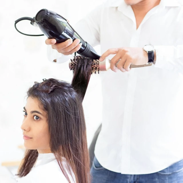 Alt view image 6 of 7 - Round Barrel Anti-Static Hair Brush with Boar Bristles, Nano Thermal Ceramic Ionic Tech | For Extra Shine | Protect Hair, Enhance Texture, For Straightening & Drying (1 1/4 inch)