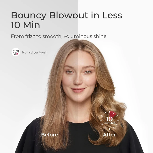 Alt view image 2 of 7 - STYLUX PRO Thermal Brush Curling Brush, 1.5 Inch Heated Round Brush | 10Mins Blowout, Hair Straightener and Curler 2 in 1, 800M Negative Ion for Smoother, LCD Display, 5 Temp, Dual Voltage, Gray