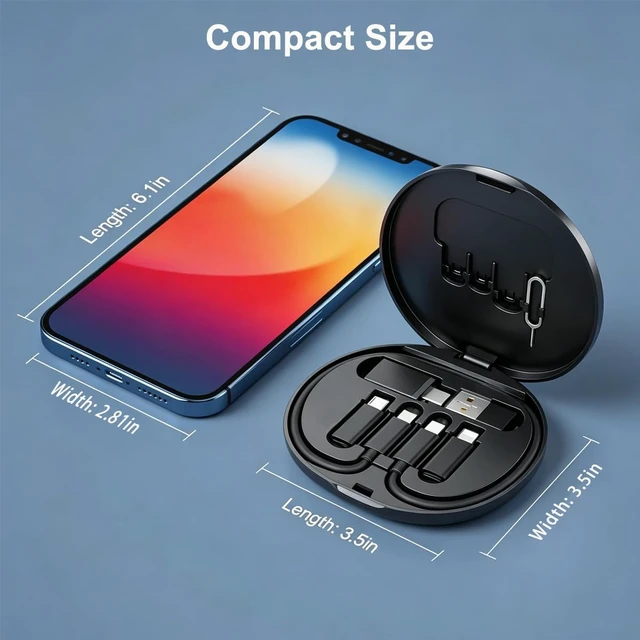 Alt view image 6 of 7 - USB C to Micro USB Adapter Kit, USB C to USB 3.0 OTG Adapter | 6 in 1 USB C Charger Cable Travel Kit,Type C to iOS Converter Set with 1Ft 65W Fast Charging Cable, Eject Pin & Card Storage