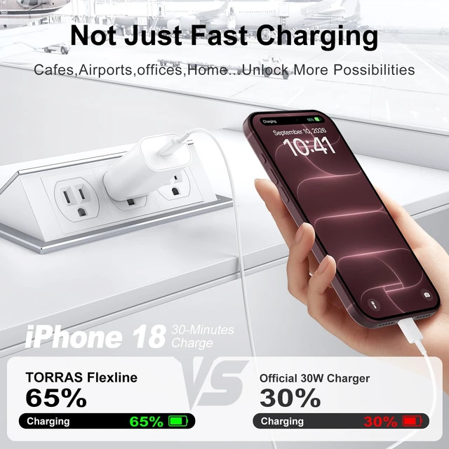 Alt view image 3 of 7 - iPhone 18 Duo 17 16 Pro Max Charger Fast Charging 10FT USB C Charger Cable | 30W USB C Charger Cord Long Type C Charger Fast Charging Block for iPhone Duo 18 17 16 15 Pro Max/18 17 16 15 Pro/17/16 15
