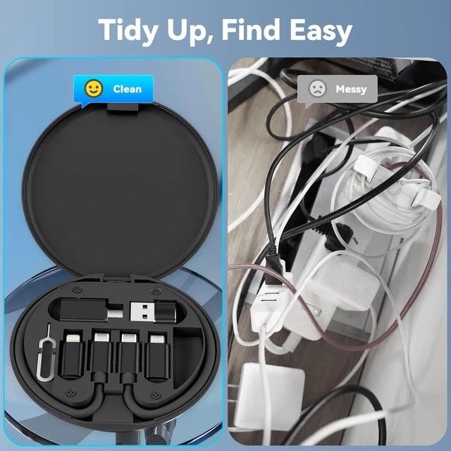 Alt view image 4 of 6 - Multi USB C Adapter Cable Kit,Portable Travel USB Adapter Set | (6 in 1) Portable Travel Case,1FT 100W Charging cord,USB3.2 OTG,USBC to iOS Micro converter for iPhone Dou 18 Pro,Samsung S25
