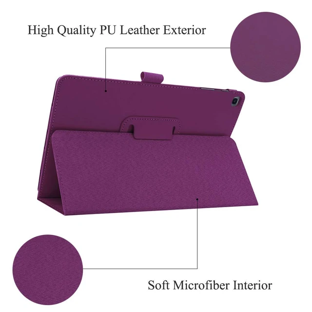 Alt view image 2 of 7 - Slim Case for Tab A 8.0 2019 Without S Pen Model SM-T290, Premium PU Leather Folding Stand Cover Case for Samsung Galaxy Tab A 8.0 Inch 2019 Tablet (Model SM-T290/SM-T295), Purple