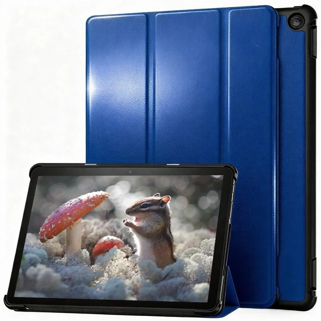 Main image of Smart Trifold Stand Case for Tablet Fire HD 8 & 8 Plus Tablet 2024/2022/2020 (14/12/10th Gen) with Soft TPU Back and Auto Wake/Sleep Also for 10in Sony Nokia Samsung-Navy Blue