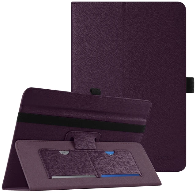 Main image of Universal 8 Inch Android Tablet Case, Folio Protective Cover for 7" 8" Touchscreen Tablet, Protective Folio Stand Android Case for 7.0-8.5 Inch Tablet with Hand Strap and Cards SlotsPurple