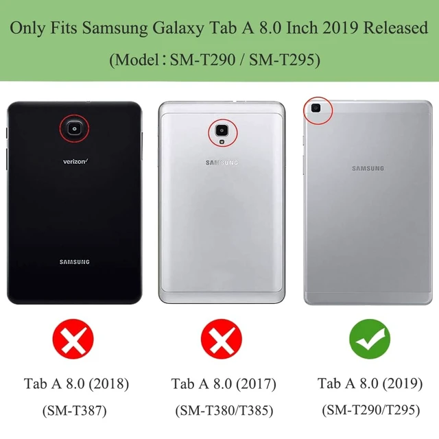 Alt view image 2 of 7 - Case for Tab A 8.0'' 2019 Release Model T290/T295, 360 Degree Rotating Stand Case Full Protective Cover for Samsung Galaxy Tab A 8.0 Inch 2019 Release Tablet (SM-T290/SM-T295), Purple