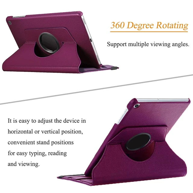 Alt view image 4 of 7 - Case for Tab A 8.0'' 2019 Release Model T290/T295, 360 Degree Rotating Stand Case Full Protective Cover for Samsung Galaxy Tab A 8.0 Inch 2019 Release Tablet (SM-T290/SM-T295), Purple