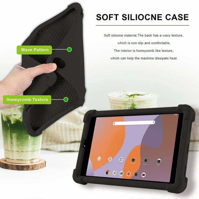 Alt view image 4 of 7 - for Walmart Onn 8 Inch Tablet Case 2024 (Model: 100135923),Black | Soft Silicone Kids Tablet Case with Stand for Onn Surf 8 Inch Gen 4 Tablet