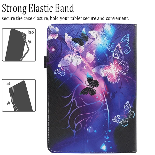 Alt view image 3 of 7 - Universal 7 8 Inch Android Tablet Case | for All 7.0 - 8.5 Inch Tablet, PU Leather Folio Stand Cover, with Hand Strap, Multi-Angle Viewing Stand