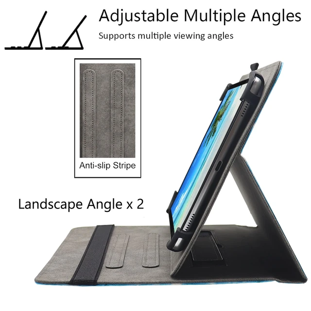 Alt view image 5 of 7 - Universal 7 8 Inch Android Tablet Case | for All 7.0 - 8.5 Inch Tablet, PU Leather Folio Stand Cover, with Hand Strap, Multi-Angle Viewing Stand