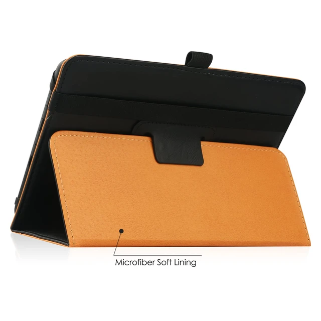 Alt view image 5 of 7 - Universal Case for 7 inch 8 inch Tablet, Folio Protective Cover for 7" 8" Touchscreen Tablet, with Adjustable Fixing Silicon Band and Stand (Black)