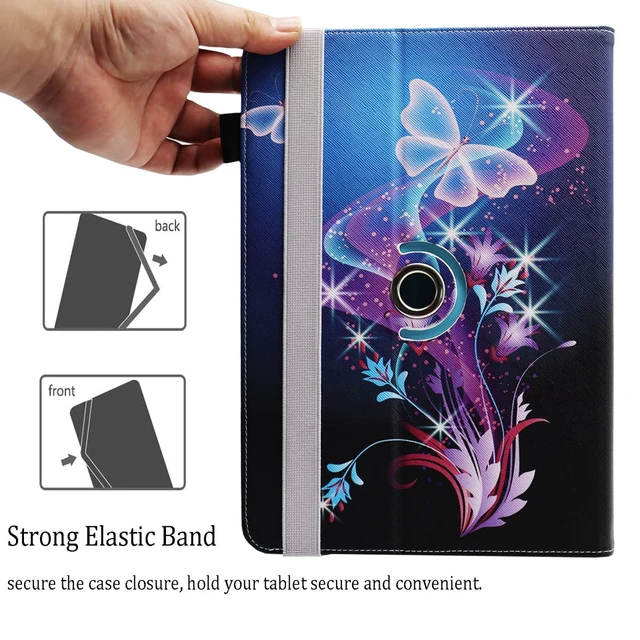 Alt view image 3 of 7 - Universal 7 8 Inch Android Tablet Case Cover | for All 7.0 - 8.5 Inch Tablet, PU Leather Folio Stand Cover, 360 Degree Rotating, Multi-Angle Viewing Stand